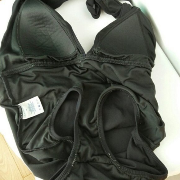 Lands end black halter one piece swimsuit 4L - Picture 12 of 12
